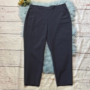Nine West Slate Elastic Waist Pull On Crop Trouser Pants sz L